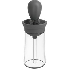 Ayko Fırçalı Cam Yağlık – Silikon Başlıklı, Sızdırmaz ve Ölçekli Sos & Yağ Dağıtıcı Şişe (20 Cm)