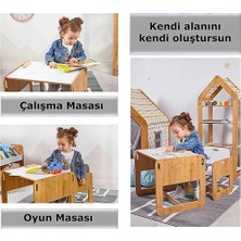 2-4 Yaş Kumru Model Ahşap Montessori Aktivite Oyun Çalışma Masa ve Sandalye Seti (1 Masa + 1 Sandalye)