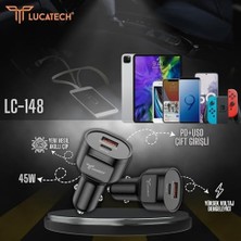 Ayko 45W Ultra Hızlı Araç Şarj Cihazı | Pd + USB Çift Girişli | Tüm Cihazlar ile Uyumlu (Siyah)