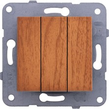 Ayko / Ceviz Üçlü Anahtar Mekanizma ve Düğme/kapak Vakumlu Paket