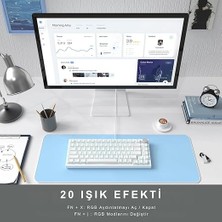 Beyaz Işıklı Hot Swap Kablolu Mekanik Oyun Klavyesi | Ajazz AK820 Beyaz - Mavi Switch