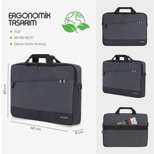 Unicity Eco MCE-1101 Çevre Dostu Laptop Çantası, Ykk Fermuarlı Macbook Çantası, MacBook Air/pro ile Uyumlu Bilgisayar Çantası, Erkek Kadın 15.6 Inç Notebook El Çantası, Siyah
