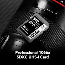Profesyonel 1066X 512GB Sdxc Uhs-I Hafıza Kartı Gümüş Serisi, C10, U3, V30, Full-Hd ve 4K Video, 160MB/S'YE Kadar Okuma, Dslr ve Aynasız Kameralar Için (LSD1066512G-BNNNU)