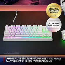 Apex 3 Tkl Türkçe Gaming Klavye Tenkeyless, 8 Bölge Rgb Aydınlatma Türkçe Qwerty - Beyaz