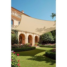 Gölgeleme Oranlı Hdpe Gölgelik File – 4m x 3m, 140GR/M², Uv Koruma, Kuşgözü Takviyeli, Bahçe Teras Balkon Için (Krem)