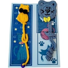 Ayko 2'li El Yapımı Kedi Kitap Ayracı Seti, El Örgüsü Sevimli Figürler, Kitap Kurtları Için Özel Hediye Fikri, Şık Okuma Yardımcısı