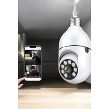 Ayko Wifi Kamera Duylu Ampul Görünümlü 360 Derece Dönebilen Ev Kamerası