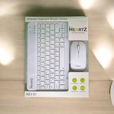 Key 01 Kablosuz Bluetooth Wireless Tümü Türkçe Karakterli I Ü Ğ Harfleri Bulunur Klavye Mouse Seti (Beyaz)