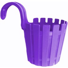 Mor Akasya Askılı Duvar Balkon Saksı 2 Adet, Askılı 2'li Mor Balkon Saksısı