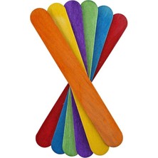 Kırtasiye Ahşap Geniş Renkli Dil Çubuğu Abeslang 50LI Paket