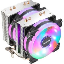 Frost Rainbow Fanlı Intel Amd Uyumlu Bakır Borulu Cpu Soğutucu Işlemci Fanı (Cold Frost 602)