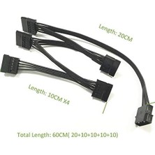 4355 Molex Ide 4 Pin To 5 Port Sata Power HDD Güç Çoklayıcı Kablosu