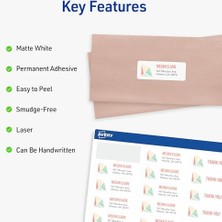 Ayko Easy Peel Laser Adresi Etiket, 1 x 2 – 5/8, Beyaz, 3000/BOX, Sold As 1 Box