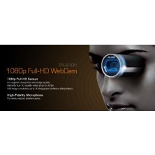 PK-910H Internet Kamera , 1080P Full Hd, 16MP, Mikrofonlu, 9.4 x 3.71 x 5.79 Cm, Usb, Gümüş/siyah