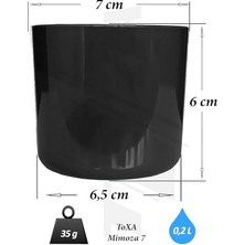 4 Adet Mimoza Saksı Küçük Boy Plastik Kaktüs Sukulent Saksısı (Siyah, 0.2 Litre)