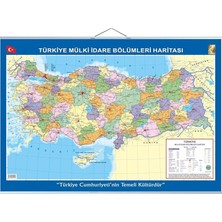 70X100 cm Türkiye Siyasi-Fiziki Çıtalı Harita