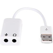 Kablolu 7.1 USB Ses Kartı 3.5mm Mikrofon Çevirici Dönüştürücü Adaptö