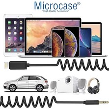 iPhone Lightning To Aux Çevirici 3.5 mm Spiral Ses Kablosu Siyah - AL2693