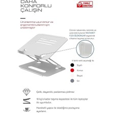 2 Tüm Modellerle Uyumlu Metal Kolay Ayarlanır Katlanabilir Beyaz Laptop Standı Yükseltici