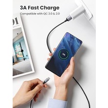 3.0 A Usb-A & Usb-C Örgülü Şarj ve Data Kablosu, 2 Metre, Siyah, 60128
