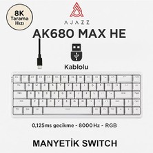 AK680 Max He Kablolu Manyetik Switch Klavye - 8000Hz - 0.125MS (AK680 Max He - Beyaz)