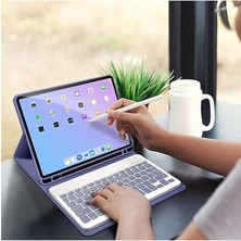 Ipad Air 11 4/5/6 Nesil M1/m2 2024 Çipli ile Uyumlu Bluetooth Türkçe Q Klavyeli Kılıfı Tablet Değildir), Siyah