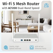 Explorer AC1200 Wi-Fi Mesh Ebeveyn Kontrol Fiber Vpn Router Menzil Genişletici Access Point 4X100MBIT/S KN-1613