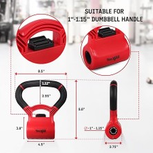 D8FC Kettle Grip Sap, Dambılları Antrenmanlar Için Girya Dönüştürmek Için, A. Kırmızı/siyah, Halter Dönüştürücü
