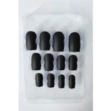 Ayko Gaman Mona Lady Takma Tırnak Siyah Renk Set Küt 12 Adet Kendinden Yapışkanlı