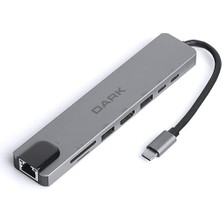 USB 3.1 Type-C 8 In 1 Ethernet/hdmı/tf Sd Kart Okuyucu/usb 3.0 - USB 2.0 / Usb-C & Usb-C Pd Dönüştürücü Çevirici Hub (DK-AC-U31X40)