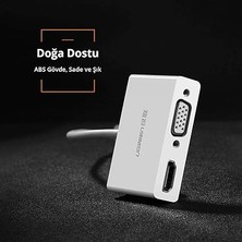 Type-C To Hdmı-Vga Dönüştürücü Adaptör Beyaz