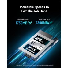 Professional Sılver Serisi 256 GB Cfexpress Kart, Tip B Cfe Kart, 1750 Mb/s'ye Kadar Okuma Hızı, Pcıe GEN3X2 Özellikli Cf Kart, Dslr ile Uyumlu, Xqd Kamera ile Ters (LCXEXSL256G-RNENG)