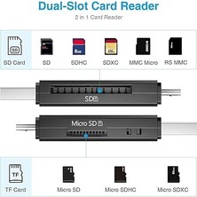Micro USB Otg Adapter And USB 2.0 Portable Memory Card Reader For Sdxc, Sdhc, Sd, Mmc, Rs-Mmc, Micro Sdxc, Micro Sd, Micro Sdhc Card And Uhs-I Cards