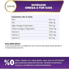 Nutraxin Omega-3 For Kids 150 ml Portakal Aromalı Balık Yağı Şurubu Yüksek DHA ve EPA İçerir