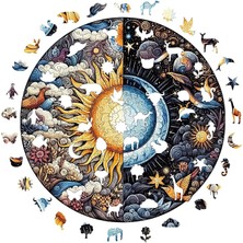 Puzzle Yetişkin - Gün ve Gece - 252 Parça, 29 x 29 cm - Yapıştırıcı Folyo Dahil - Benzersiz Şekilli Parçalar & Özel Figürler - A1-05