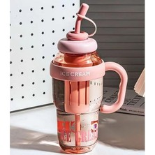 ml Bpa Free Detoks Su Şişesi – Filtreli, Pipetli & Saplı Spor Matara, Ice Bottle Suluk, Çay – Meyve – Buz Filtreli, Seyahat & Okul Için Uygun (Bej)