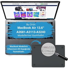 MacBook Air 13.6 Inç Kılıf Mat Flu Buzlu Tpu Sert Kapak M4-M3-M2 Uyumlu Ince Hafif Darbe Çizik Koruma Premium Koruyucu Kapak Şeffaf