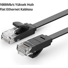 Ayko Cat6 Flat Ethernet Kablosu, 3 Metre
