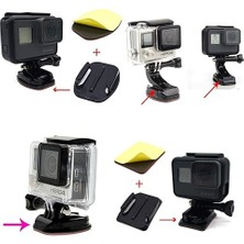 Adet Gopro Hero Yapışkan Pedler, Kask 3 M Yapışkan Tutucu, Düz Kavisli Yapışkan Ped, Gopro Herosession 4/3+/3/2/1 Aksiyon Kamerası ile Uyumlu, Kask Sabitlemesi Evrensel Standart Aksesuar