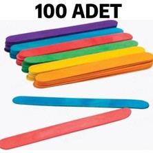 Adet Renkli Ahşap Büyük Geniş Dil Çubuğu Abeslang Dondurma Dil Basma Çubuğu Renkli