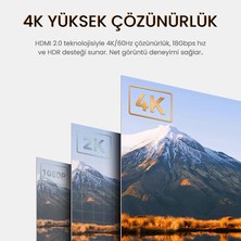 18GBPS Hdr 4K 30Hz 3D HDMI 2.0 Kablo 20 Metre
