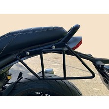 Speed 400 - Scrambler 400 x - Motosiklet Çanta Sabitleme Aparatı, Siyah Boyalı Metal Boru Büküm (Sol Tek)