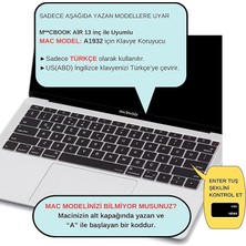 Air 13 Inç Türkçe Q Klavye Koruyucu – Us Klavyeyi Türkçe Yapar – Ince Silikon – A1932 A2179 A2337 (M1) Siyah