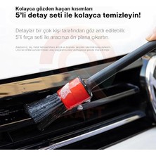 Parça Araç Içi Temizlik Fırça Seti ve Yeşil Araç Havalandırma Temizleme Fırçası Hediyeli Detaylı Otomobil Iç Temizlik Kiti