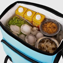 16 Litre Termos Çanta Yalıtımlı Sıcak Soğuk Muhafazalı Kamp Piknik Seyahat Çantası (Mavi)