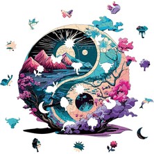 Puzzle Yetişkin - Yin Yang - 141 Parça, 28 x 28 cm - Yapıştırıcı Folyo Dahil - Benzersiz Şekilli Parçalar & Özel Figürler - Wz-12
