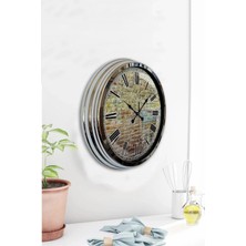 Kasva Concept Hediyelik 40 cm Krom Metal Kurt Duvar Saati