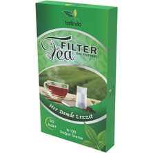 Filter Tea 50'li Büyük Boy L Doğal Ağaç Liflerinden Üretilmiş Çay Filtresi Demleme Poşeti (200 Adet)