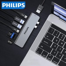MacBook ile Uyumlu Type-C Çoklu Dönüştürücü Hub Hızlı Şarj Girişli – 10GBPS Veri Aktarımı, 100W Pd Hızlı Şarj, 4K@30Hz & 1080P@60Hz HDMI Çıkışı, Sd/tf Kart Okuyucu, USB 3.0 Port, SWR1604C, Gri