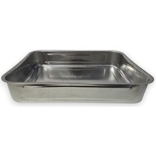 Tepsisi Yoğurt Mayalama Paslanmaz Çelik Çok Amaçlı Dikdörtgen Metal Tava Saklama Kabı (36,5X26,5X6,5 Cm, 304 (18/10) Kalite, Makinede Yıkanabilir, Gıdaya Uygun, Kolay Temizlenebilir)